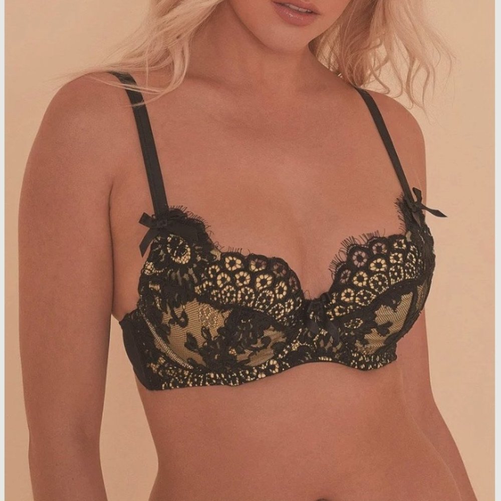 Playful Promises Jaquelina Mustard Contrast Plunge Bra Core